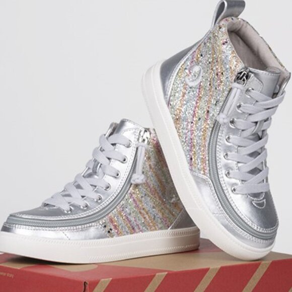 🥰 $20 Today - BILLY SILVER RAINBOW SNEAKERS BIG GIRLS' SZ 5 – NWT 🥰 - Picture 6 of 15